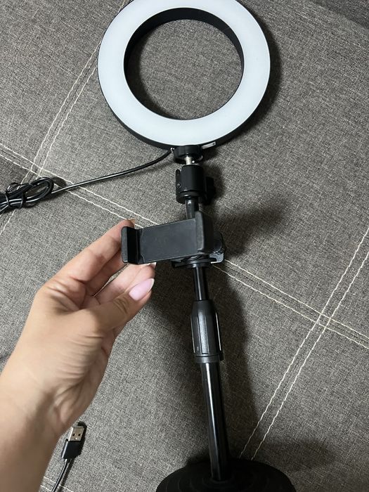 Кольцевая лампа usb сл штативом держателем кільцева лампа з тримачем штативом від павербанку