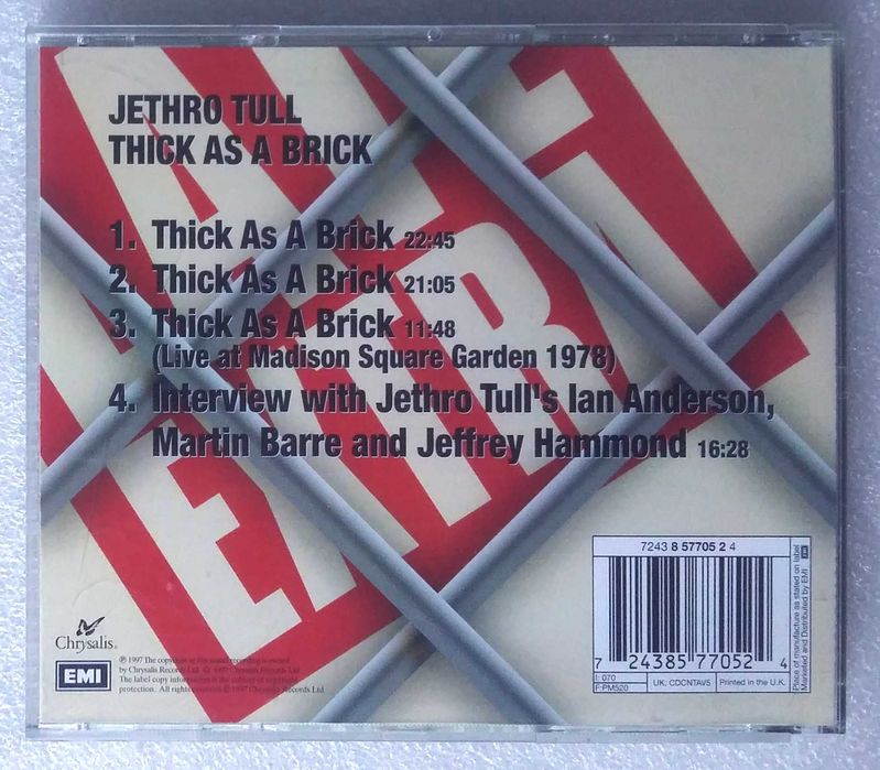 Jethro Tull - Thick as a Brick - CD