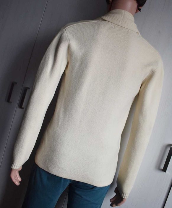 Sweter wełniany M wełna 100% rozpinany kardigan elegancki blazer