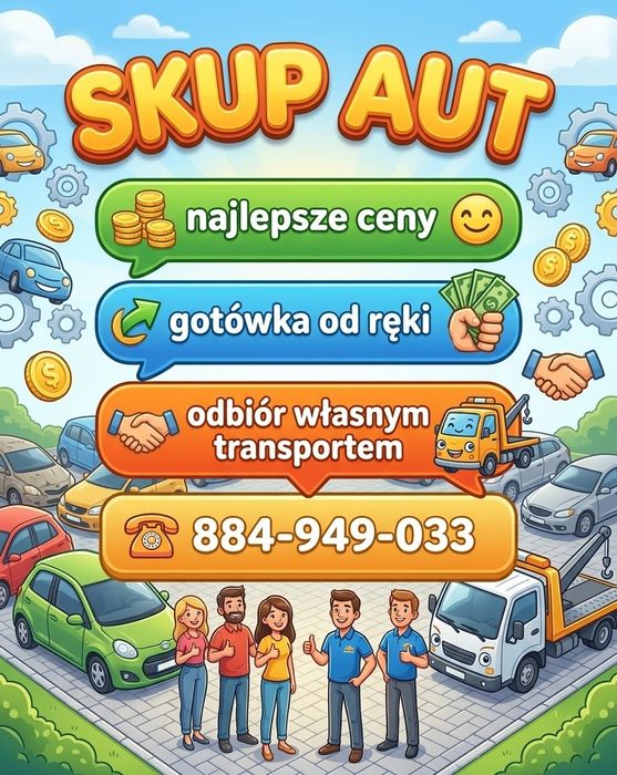 Skup-Aut 24h Uszkodzone,Bez opłat.Najwyższe Ceny ! Wałbrzych i okolice
