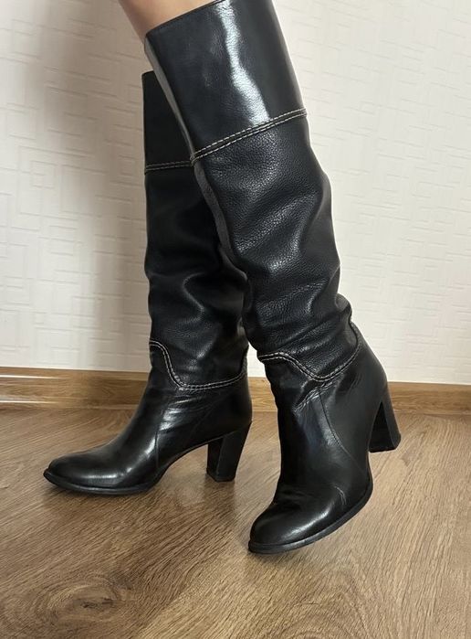 Сапоги, осень, кожа, 38