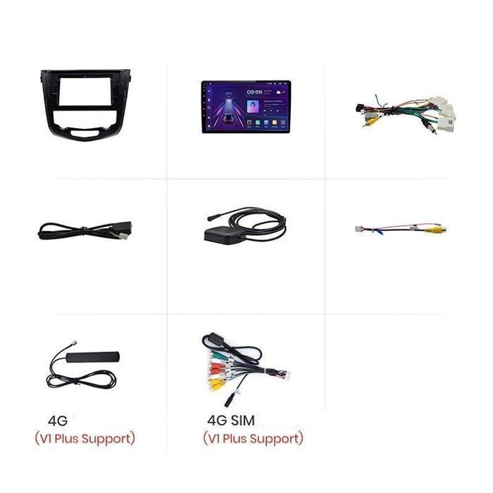 Ekran Radio 10.1" Android CarPlay Navi Niss Qashqai J11 XTrail T32 PL