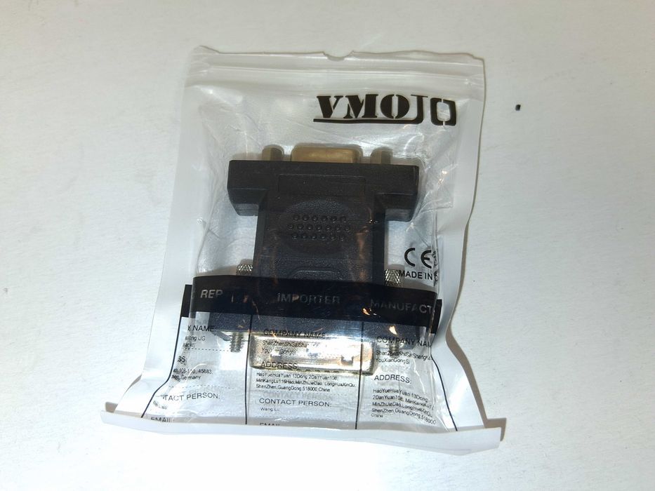 T257 Adapter Przejściówka DVI Do VGA VMOJO Full HD Komputer Monitor