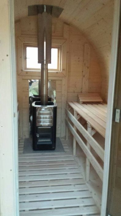 Sauna Beczka Gorąca Balia Sauna Ogrodowa Typu Premium Wyposażona