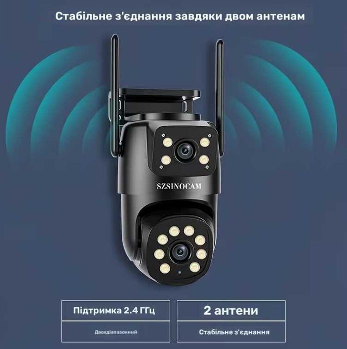 Камера відеонагляду подвійна поворотна WiFi  IP66