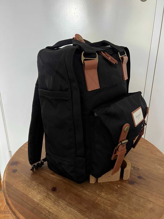 Backpack Mochila Preta Black Vintage Nova Embalada