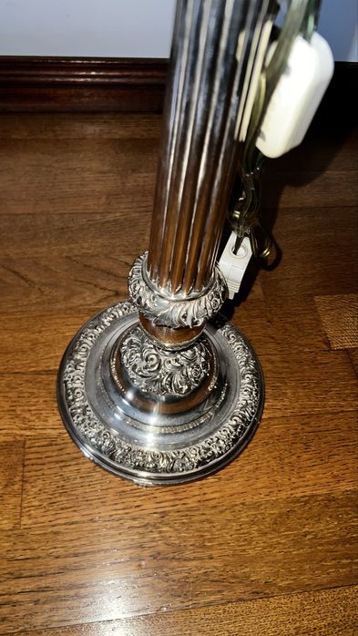 Candeeiro Clássico Vintage Banhado a Prata