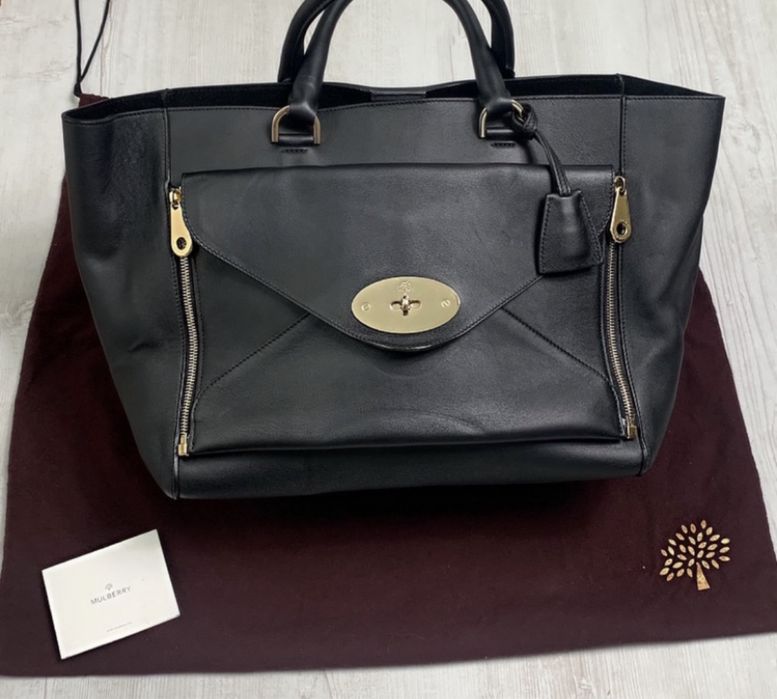 Mulberry torebka Willow Black Calf Leather  Large oryginalna