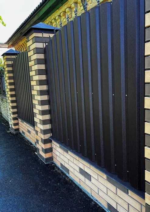 Профнастил, металочерепиця, блок-хауз, ламелі, штакети, ворота