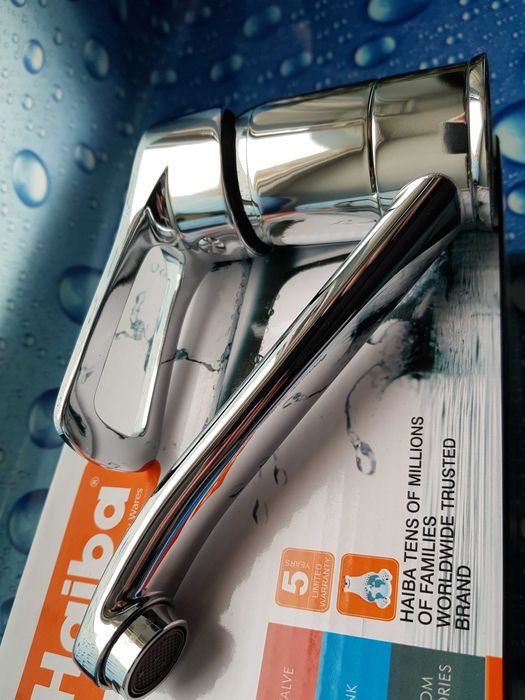 Смеситель змiшувач для умывальника Haiba Hermes 004 излив 15 см латунь