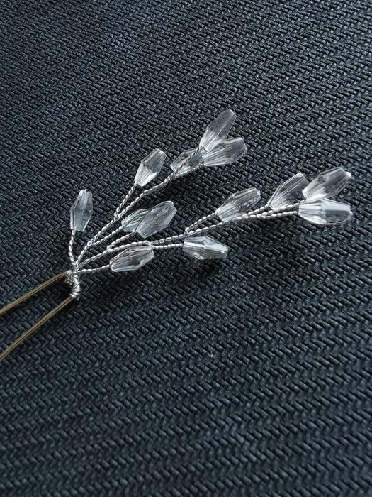 Ozdoba do włosów, gałązka z kryształów