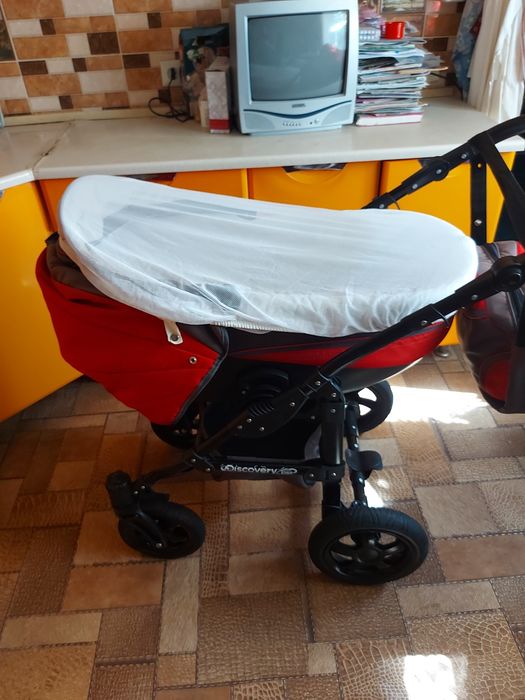 Дитяча коляска 2 в 1 Angelina Discovery червоно- сіра