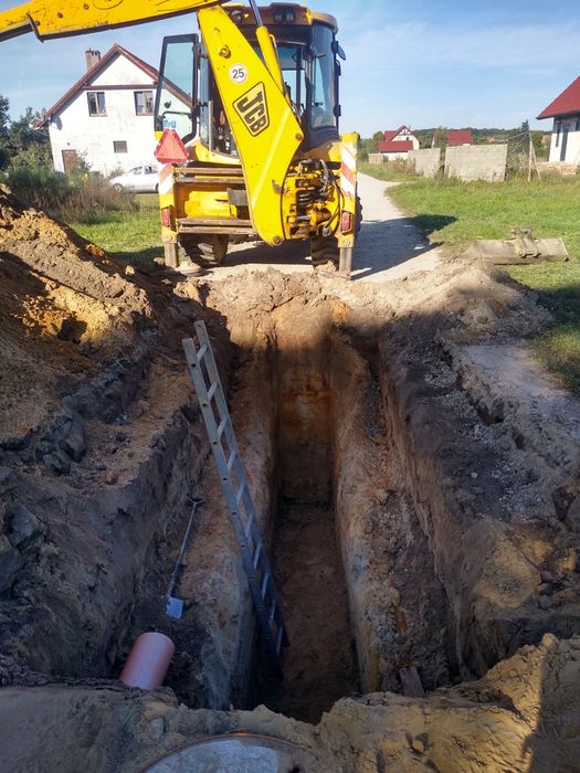 Prace ziemne, roboty ziemne, usługi koparko ładowarką, szamba, oczyszc