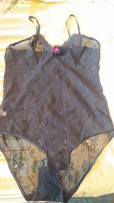 Ажурный черный бодик