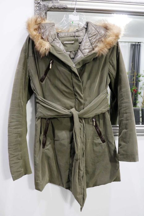 Kurtka khaki wiązana w pasie Dixie S/M/L 36/38/40 oversize