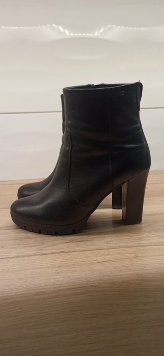 Botki zimowe skórzane Lasocki CCC 37 słupek platforma traper