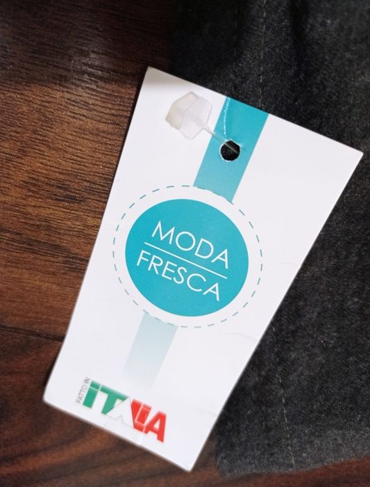 Nowa sukienka szary beż khaki Moda Fresca długi rękaw oversize