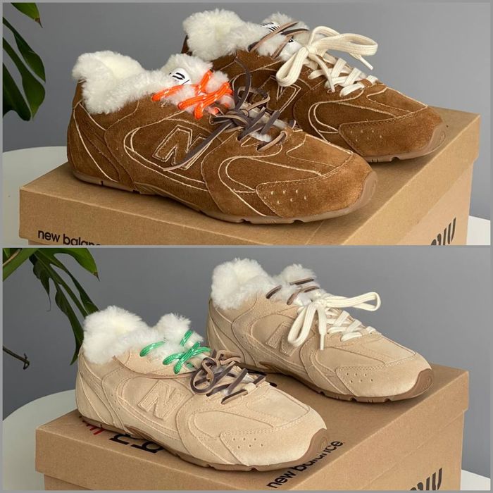 р36-41 Кросівки  New Balance 530 Miu miu Beige Brown Fur