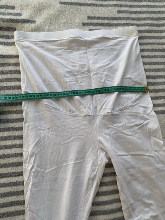 Ciążowe legginsy czarne i biale, długość 3/4, rozmiar L, C&A