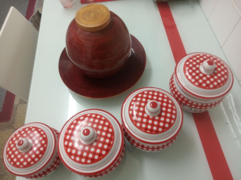 4 POTES de Porcelana