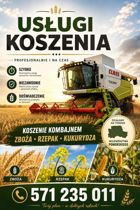 Zbiór,koszenie zbóż,rzepaku,kukurydzy