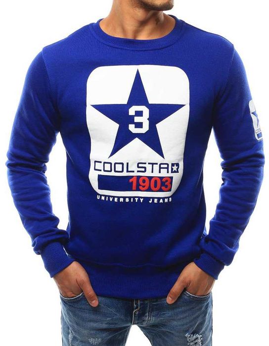 Męska bluza bez kaptura J. Style Coolstar 1903 - rozmiar S, niebieska