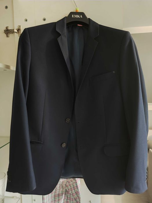 Garnitur Konik Granatowy, (niebieski) 175cm używany, DOBRY stan, DOBRY materiał, OKAZJA