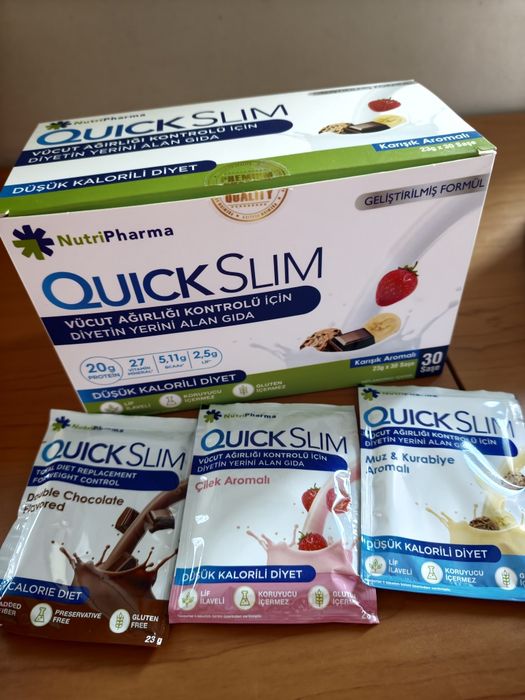 Коктейль для схуднення Quick Slim "Мікс смаків", 30 саше по 23 г