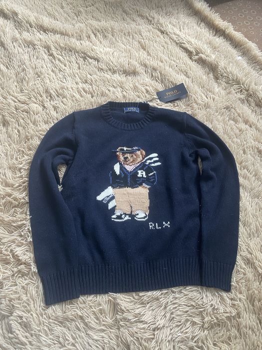 Sweter ralph lauren bear granatowy