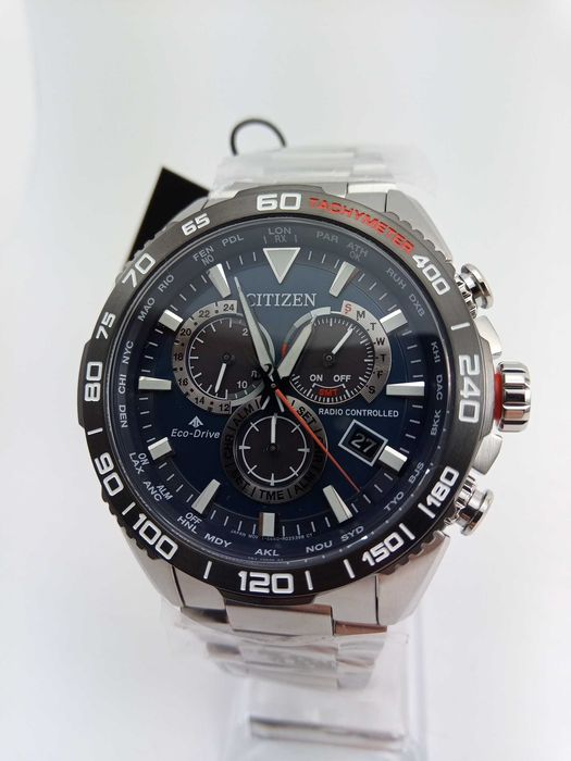 Японские часы Citizen CB5034-58L радиосигнал, вечник, сапфир, тахиметр