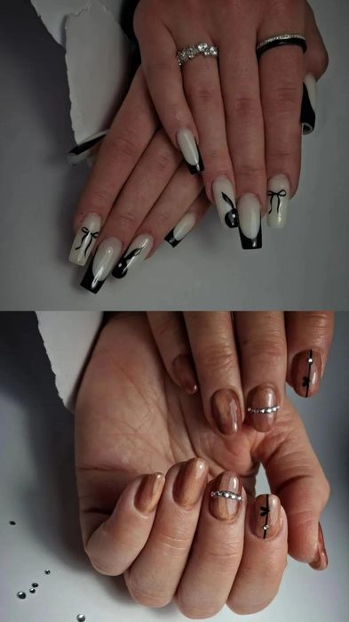 Przedłużenie hybryda oraz awangardowe zdobienia