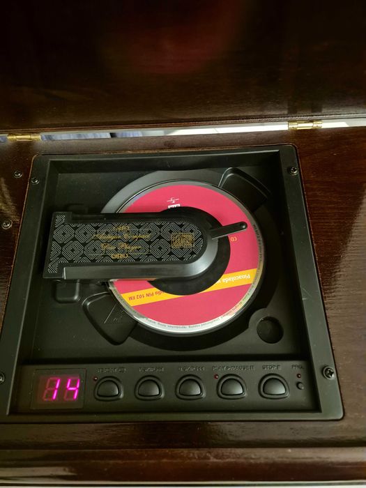 Radio retro + odtwarzacz CD – styl vintage / drewniane