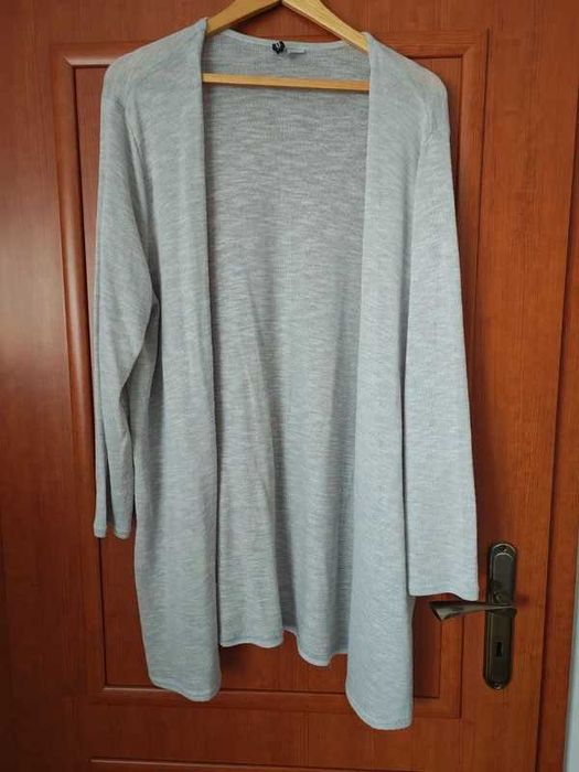 Szary sweter kardigan roz 2xl