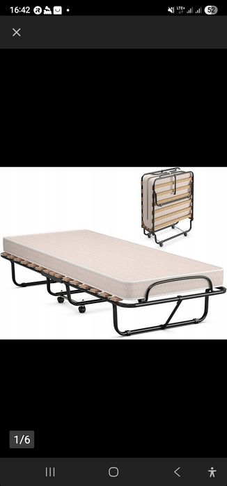 Metalowe łóżko składanne