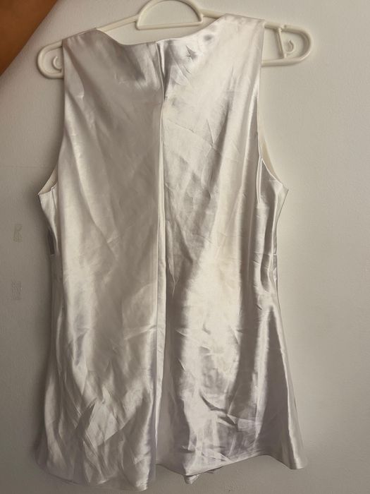 Top acetinado branco Ferrache