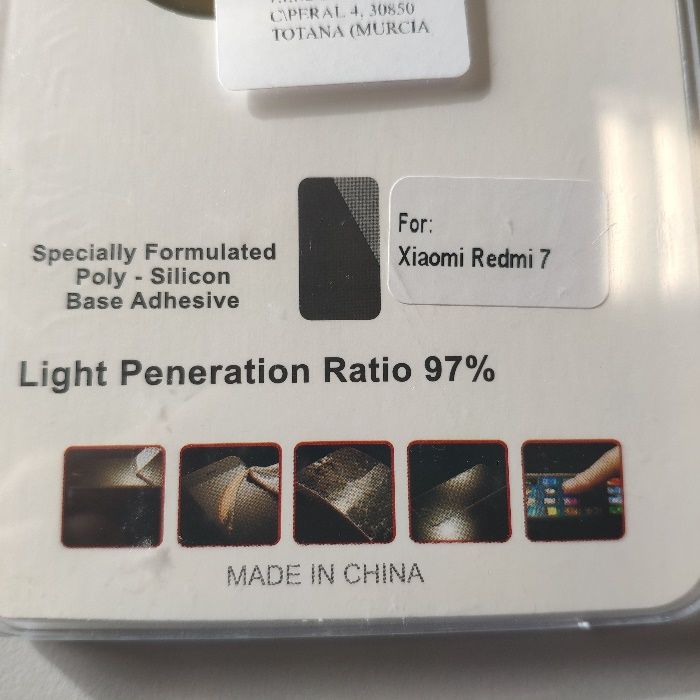 Capa e película protetora XIAOMI REDMI 7 *novas*