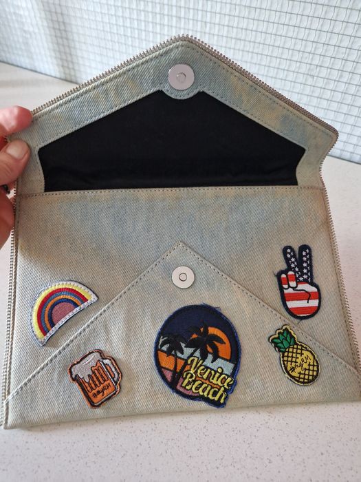 Torebka kopertowa dżinsowa