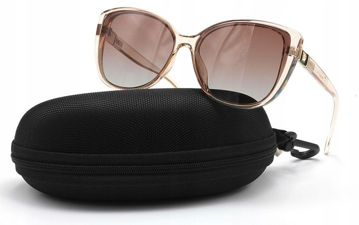 Okulary Przeciwsłoneczne Damskie Polaryzacyjne Uv400 Etui Cieniowane S