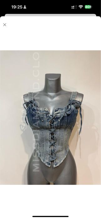 Джинсовий корсетний топ plt