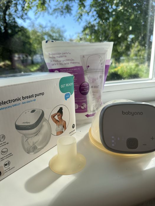Електричний молоковідсмоктувач Babyono + 11 пакетиків Avent