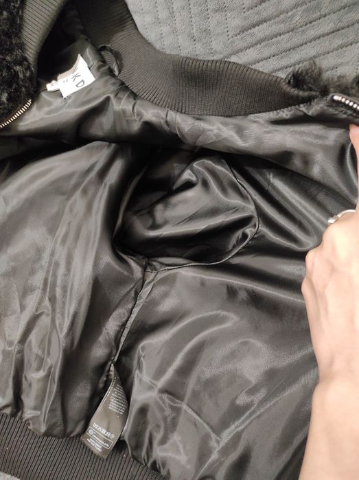 Kurtka futro czarna 34 36 38 oversize krótka na-kd