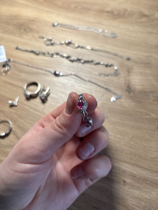 Срібні прикраси, серьги, кольцо, серебряные украшения, подвеска