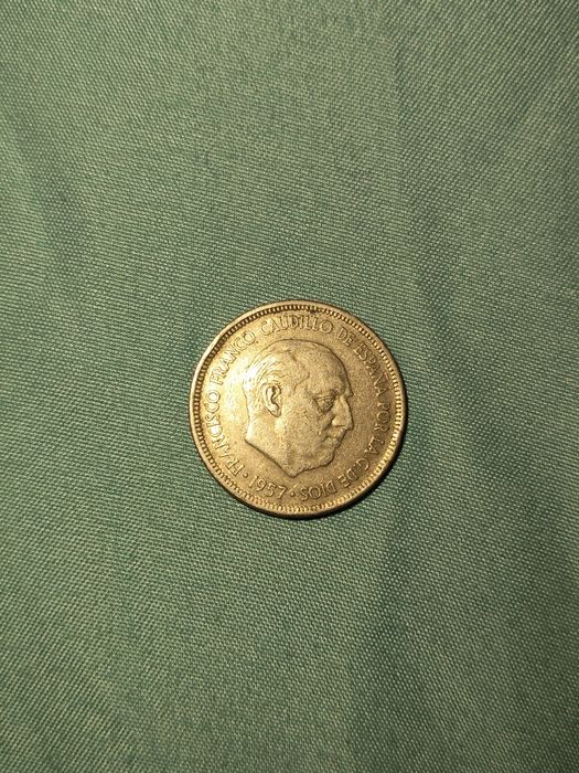 Moeda de 5ptas Espanha de 1957 Francisco franco