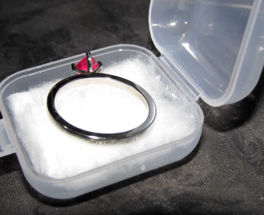 Anel de prata 925 "Coração Vermelho" NOVO