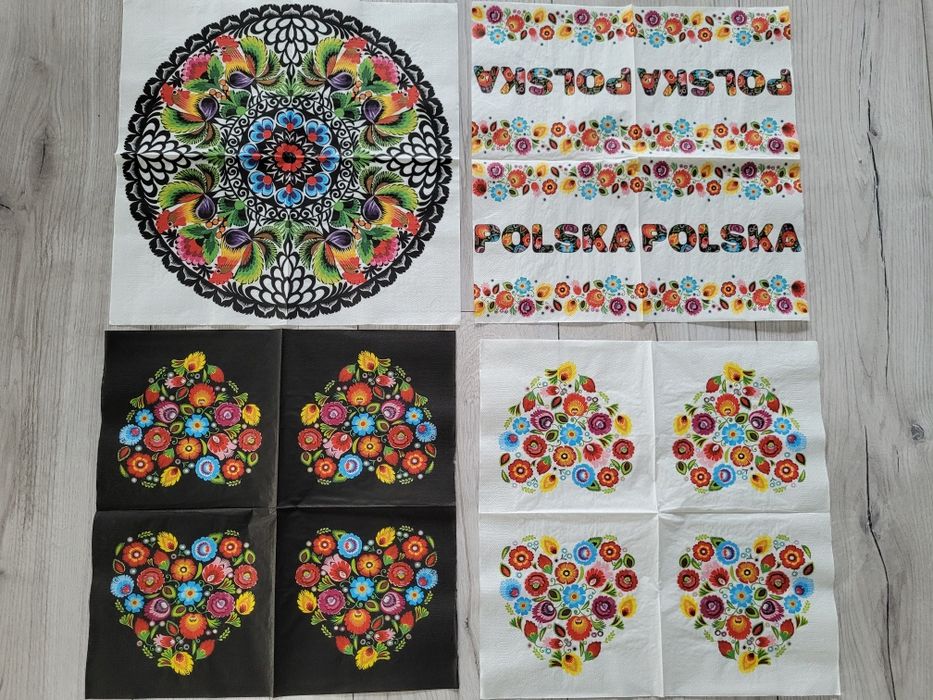 Serwetki 10 sztuk polski folklor łowickie