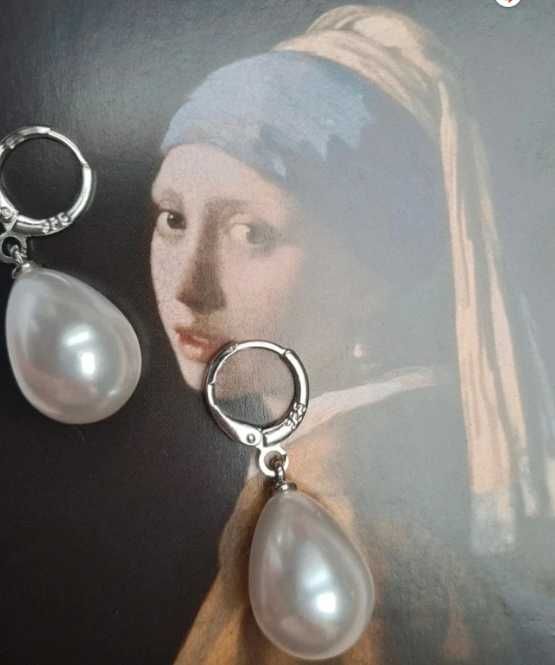 Nowe kolczyki para pereł srebrnym mocowaniem srebro 925 perły perełki