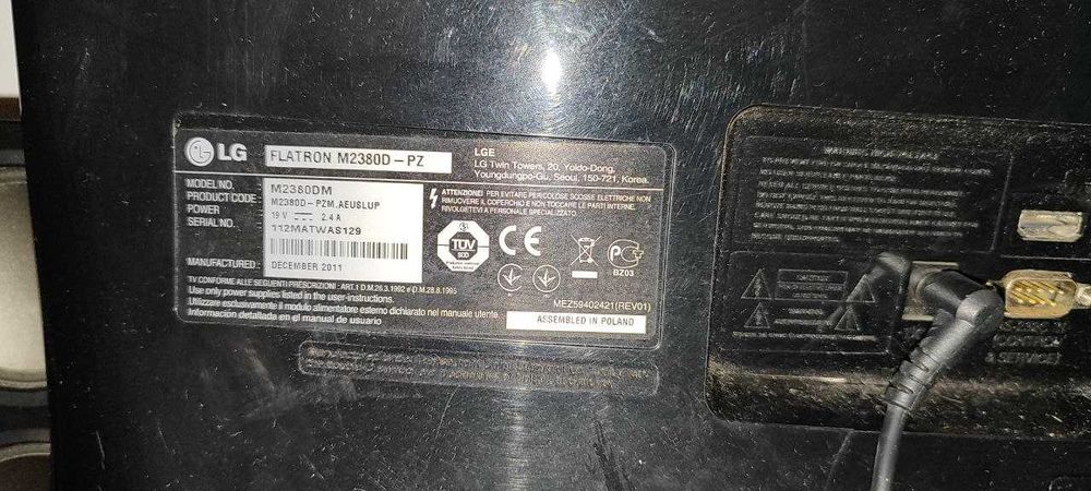 Tv LG LED Full HD 1080P 23 Polegadas Flatron M2380D-PZ