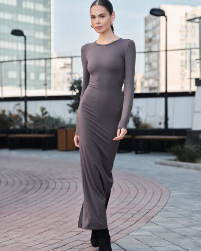 szara sukienka maxi tuba Pull&Bear 38 / M nowa bez metki