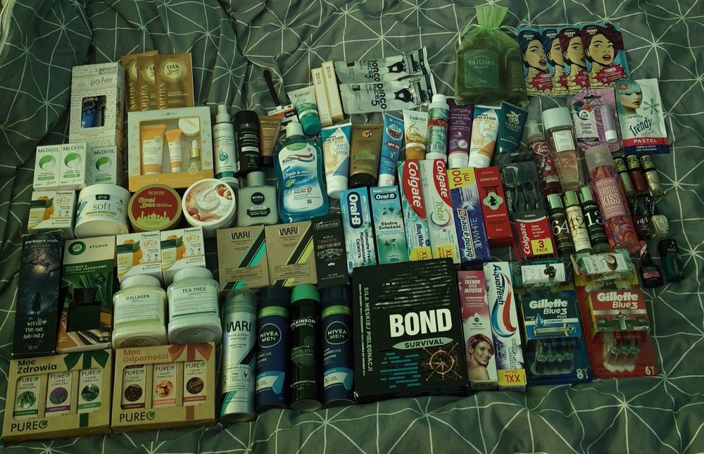 Wielki zestaw kosmetyków NOWY (wartość ponad 1000 zł!) Likwidacja sklepu – Nivea, Gillette, Colgate, Bond