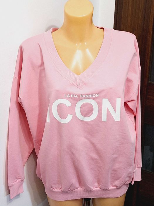 L-XL Bluzko Bluza pudrowa